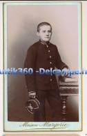 Photographie Ancienne CDV Portrait D'un Jeune Garçon Elève Militaire ? Prytanée ? Photographe MARGERIE Angers - Anonymous Persons