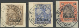 DP CHINA 15a,18,20 BrfStk, SWATAU Auf 3 Pf. Ockerbraun, 20 Und 30 Pf. Reichspost, 3 Prachtbriefstücke - China (offices)