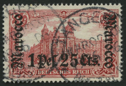 DP IN MAROKKO 30A O, 1905, 1 P. 25 C. Auf 1 M., Ohne Wz., Gezähnt A, Pracht, Mi. 190.- - Deutsche Post In Marokko