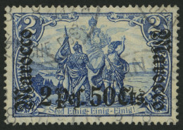 DP IN MAROKKO 44 O, 1906, 2 P. 50 C. Auf 2 M., Mit Wz., Pracht, Mi. 220.- - Marocco (uffici)