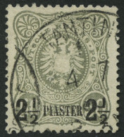 DP TÜRKEI 5a O, 1884, 21/2 PIA. Auf 50 Pf. Graugrün, Feinst, Mi. 190.- - Turquia (oficinas)