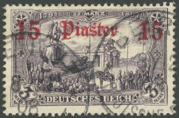 DP TÜRKEI 34b O, 1905, 15 Pia. Auf 3 M., Ohne Wz., Stempel BEIRUT, Pracht, Gepr. Jäschke-L., Mi. 70.- - Deutsche Post In Der Türkei
