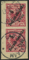 DEUTSCH-OSTAFRIKA 8b Paar BrfStk, 1896, 5 P. Auf 10 Pf. Rotkarmin Im Senkrechten Paar, K1 DAR-ES-SALAAM, Prachtbriefstüc - German East Africa