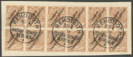 DSWA 5b VB BrfStk, REHOBOTH, 30.4.01, Zentrisch Auf Je 3 Viererblocks 3 Pf., Prachtbriefstück - Africa Tedesca Del Sud-Ovest