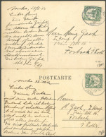 KAMERUN 21 BRIEF, 1912/3, 5 Pf. Grün, Mit Wz., Mit Seepoststempeln LINIE HAMBURG WESTAFRIKA (LII Und XXXII) Auf Ansichts - Cameroun