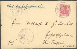 MSP BIS 1914 DR 86I BRIEF, 44 (TIGER), 24.11.06, Auf Brief Mit 10 Pf. Germania, Handschriftlich Durch Das Hofpostamt, Pr - Maritiem
