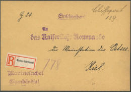 MSP VON 1914 - 1918 SMS PRINZREGENT LUITPOLD, 18.1.1917, Feldpost-Einschreibbrief, Handschriftlich Schiffspost 139, Rück - Marittimi