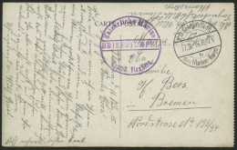 MSP VON 1914 - 1918 (Torpedobootflottille FLANDERN), 17.8.1915, Violetter Briefstempel Und FP-Stempel B, Feldpost-Ansich - Marítimo