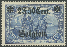 LANDESPOST IN BELGIEN 24IB , 1914, 2 F. 50 C. Auf 2 M., Type I, Gezähnt B, Falzrest, Pracht, Kurzbefund Wasels, Mi. 100. - Occupazione 1914 – 18