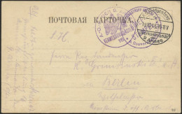 DT. FP IM BALTIKUM 1914/18 K.D. FELDPOSTEXP. DES OBERKOMMANDOS DER 9. ARMEE A, 19.10.15, Auf Karte Von Homin Nach Berlin - Letonia