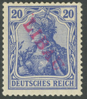 LIBAU 4Bba , 1919, 20 Pf. Kobalt, Type II, Aufdruck, Rot, Falzreste, Pracht, Signiert, Mi. 450.- - Ocupación 1914 – 18