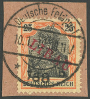 LIBAU 5Bb BrfStk, 1919, 25 Pf. Rotorange/schwarz, Type II, Aufdruck Rot, Prachtbriefstück, Signiert, Mi. (400.-) - Occupazione 1914 – 18
