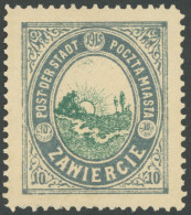 POLEN-ZAWIERCIE 1III , 1916, 10 Pf. Stadtpost, Ohne Kontrolleindruck, Ohne Gummi, Pracht - Occupazione 1914 – 18