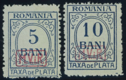 MV In RUMÄNIEN P 6/7 , Portomarken: 1918, 5 Und 10 B. Dunkelgrauultramarin Auf Mattgraugrün, Mit Wz., Postfrisch, Pracht - Ocupación 1914 – 18