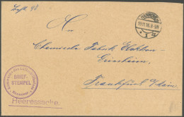 FELDPOST I.WK 1916, Heeressache Mit Briefstempel KOMMANDO DES LUFTSCHIFFHAFENS HANNOVER, Prachtbrief - Ocupación 1914 – 18