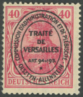 ALLENSTEIN I , Nicht Ausgegeben: 1920, 40 Pf. Lebhaftrotkarmin, Postfrisch, Pracht, Gepr. U.a. Dr. Hochstädter, Mi. 200. - Sonstige & Ohne Zuordnung