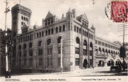 QUÉBEC - MONTREAL - CANADIAN PACIFIC RAILWAY STATION - ANIMATA - CARROZZE - CARTOLINA FP SPEDITA NEL 1906 - Montreal