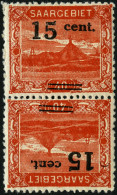 SAARGEBIET 73AKdrIII , 1921, 12 C. Auf 40 Pf. Schlackenhalde Im Kehrdruckpaar, Type III, Pracht, Gepr. Ney, Mi. 200.- - Autres & Non Classés