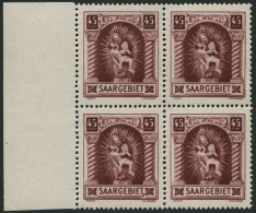 SAARGEBIET 102II , 1925, 45 C. Madonna Mit Abart Rahmen Unter T Von Saargebiet Nach Oben Gebogen (Feld 45), Im Randviere - Altri & Non Classificati