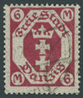 FREIE STADT DANZIG 109b O, 1922, 6 M. Rotkarmin, Pracht, Gepr. Infla, Mi. 200.- - Otros & Sin Clasificación