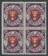 DIENSTMARKEN D 51 VB , 1924, 75 Pf. Dunkelviolettpurpur/zinnoberrot Im Viererblock, Postfrisch, Pracht, Mi. 880.- - Sonstige & Ohne Zuordnung