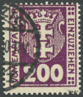 PORTOMARKEN P 16Y O, 1923, 100 Pf. Dunkelpurpur, Wz. 3, Zeitgerechte Entwertung DANZIG , Pracht, Fotoattest Soecknick, M - Otros & Sin Clasificación