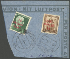 ALBANIEN 3K BrfStk, 1943, 3 Q. Schwärzlichgelbbraun Mit Kopfstehendem Aufdruck Und Zusatzfrankatur Auf Luftpost-Bedarfsb - Deutsche Bes.: Albanien