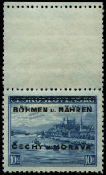 BÖHMEN UND MÄHREN 19LS , 1939, 10 Kc. Pressburg Mit Senkrechtem Leerfeld, Pracht, Gepr. Gilbert, Mi. 80.- - Unused Stamps