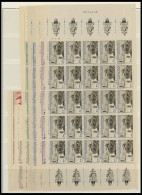 LEGIONÄRSMARKEN VI-X , 1942, Legionäre Im Bogensatz (25) Mit Allen Zierfeldern Und Druckdaten, Ein Bogen Mittig Angetren - Occupazione 1938 – 45