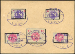 FREDERSDORF Sp231-34,50 BrfStk, 1945, 5 - 12 Pf., Rahmengröße 28x19 Mm Und 30 Pf., Rahmengröße 38x28 Mm, Kleine Wertziff - Autres & Non Classés