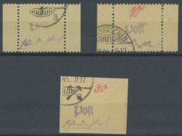 GROSSRÄSCHEN 3-10S O,BrfStk , 1946, 5 - 30 Pf. Gebührenmarken Aus Streifen, 30 Pf. Nur Mit Rechtem Seitenrand, Prachtsat - Altri & Non Classificati