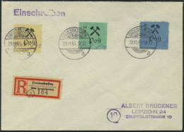 GROSSRÄSCHEN 25III BRIEF, 1945, 12 Pf. Schwarz Auf Grün, Type III, Mit Mi.Nr. 18AI Und 20AI Auf Einschreibbrief, Pracht - Altri & Non Classificati