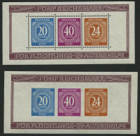 ALLIIERTE BES. Bl. 12A/B , 1946, Blockpaar Briefmarken-Ausstellung, Falzreste Im Rand, Marken Postfrisch, Pracht - Altri & Non Classificati