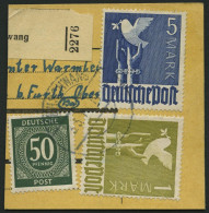 ALLIIERTE BES. 962a BrfStk, 1948, 5 M. Dunkellilaultramarin Mit Zusatzfrankatur A. Paketkartenabschnitt, Pracht, Gepr. S - Altri & Non Classificati