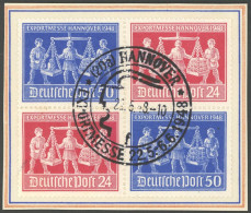 ALLIIERTE BES. VZd 1 BrfStk, 1948, Exportmesse Im Viererblock, Sonderstempel, Pracht - Other & Unclassified