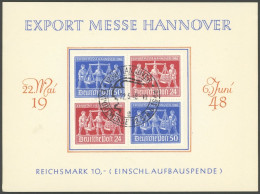 ALLIIERTE BES. VZd 1 BRIEF, 1948, Exportmesse Im Viererblock Auf Schmuckblatt Mit Ersttags-Sonderstempel, Pracht, Kurzbe - Sonstige & Ohne Zuordnung