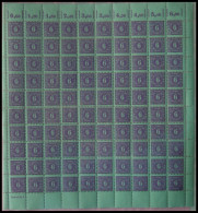 MECKLENBURG-VORPOMMERN 10x , 1946, 6 Pf. Grauviolett Auf Hellbläulichgrün Im Bogen (100), Dabei U.a. Plattenfehler VII,  - Otros & Sin Clasificación