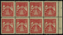 MECKLENBURG-VORPOMMERN 18bPFIV , 1945, 12 Pf. Rosa Im Achterblock, Dabei Feld 47 Mit Plattenfehler, Leichter Diagonaler  - Other & Unclassified