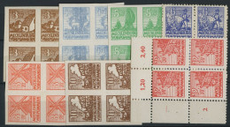 MECKLENBURG-VORPOMMERN 29-36x VB , 1946, 3 - 12 Pf. Abschiedsserie, 1. Auflage, In Viererblocks, Prachtsatz (7 Werte), M - Otros & Sin Clasificación