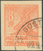 MECKLENBURG-VORPOMMERN 34ya O, 1946, 8 Pf. Lebhaftrötlichorange, Pracht, Gepr. Kramp, Mi. 60.- - Autres & Non Classés