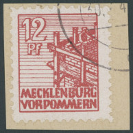 MECKLENBURG-VORPOMMERN 36xc BrfStk, 1946, 12 Pf. Lebhaftbraunrot, Kreidepapier, Nicht Prüfbarer Eckstempel, Prachtbriefs - Other & Unclassified