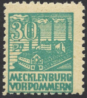 MECKLENBURG-VORPOMMERN 39zb , 1946, 30 Pf. Dunkelopalgrün, Dünnes Papier, Pracht, Fotoattest Kramp, Mi. 1600.- - Other & Unclassified