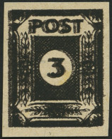 OST-SACHSEN 51cuyDD , 1945, 3 Pf. Doppeldruck (schwarz Auf Schwarzbraun), Steigende Papierstreifung, Spargummierung, Pra - Otros & Sin Clasificación