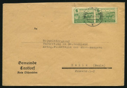 PROVINZ SACHSEN 85wb Paar BRIEF, 1945, 6 Pf. Lebhaftgrün Im Waagerechten Paar Auf Brief Aus OSCHERSLEBEN, Pracht, Kurzbe - Other & Unclassified