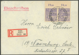 PROVINZ SACHSEN 89A PaarBrief , 1946, 42 Pf. Wiederaufbau, Gezähnt, Im Waagerechten Oberrandpaar Als Mehrfachfrankatur A - Other & Unclassified