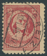 THÜRINGEN 97AXar O, 1945, 12 Pf. Karminrot, Vollgummierung, Hellchromgelbes Papier, Dicke Gummierung, Pracht, Kurzbefund - Other & Unclassified