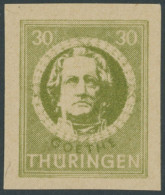 THÜRINGEN 99V1 , 1945, Versuchsdruck: 30 Pf. Dunkelolivgrün, Pracht, Gepr. Sturm, Mi. 100.- - Sonstige & Ohne Zuordnung