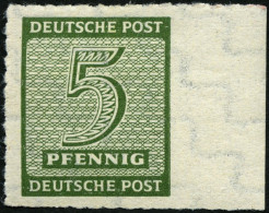 WEST-SACHSEN 116CY , 1945, 5 Pf. Roßwein, Durchstochen 10, Wz. Y, Rechtes Randstück, Pracht, Gepr. Dr. Jasch, Mi. 110.- - Andere & Zonder Classificatie