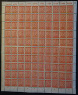 WEST-SACHSEN 130X , 1945, 8 Pf. Lebhaftorange, Wz. 1X, Im Bogen (100), Dabei Die Abarten 130I Und 130II, Pracht - Autres & Non Classés