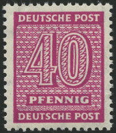 WEST-SACHSEN 136Xc , 1945, 40 Pf. Lebhaftrotlila, Wz. 1X, Pracht, Gepr. Dr. Jasch, Mi. 320.- - Otros & Sin Clasificación